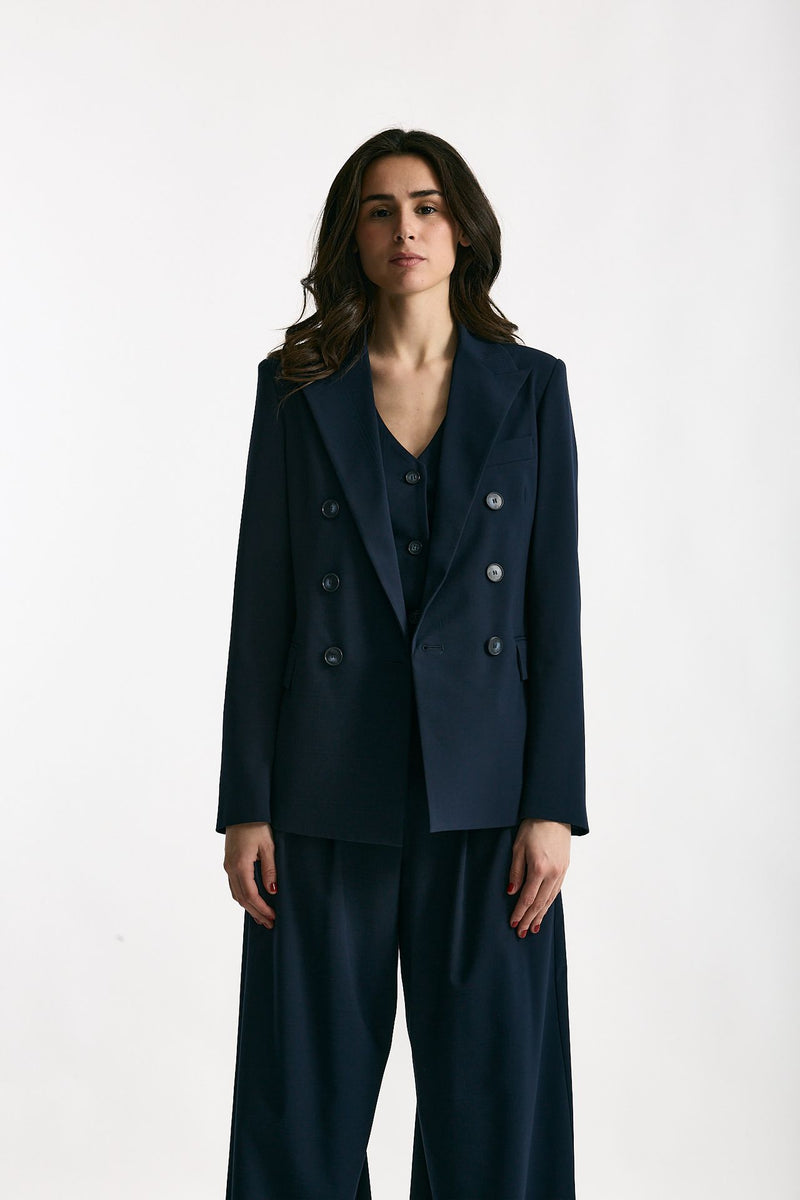 Giacca doppiopetto Galles blu donna ( p - s ) - 1