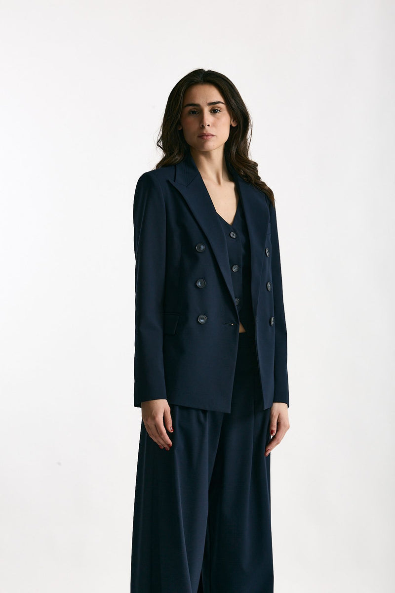 Giacca doppiopetto Galles blu donna ( p - s ) - 4
