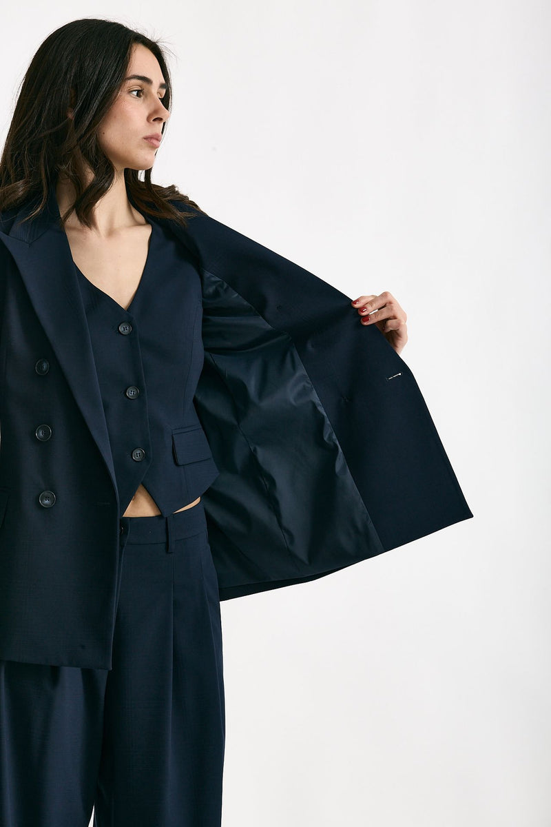 Giacca doppiopetto Galles blu donna ( p - s ) - 5