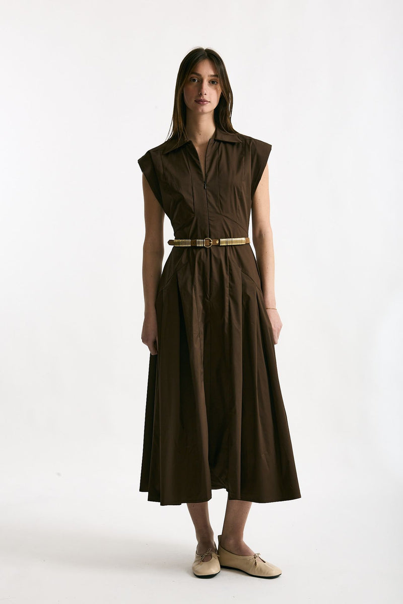 Abito in cotone marrone donna ( p - s ) - 1