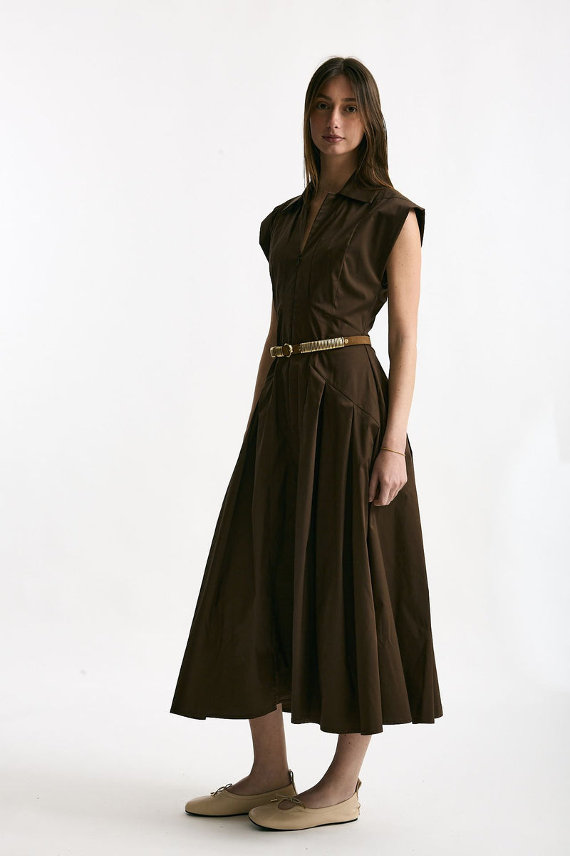 Abito in cotone marrone donna ( p - s ) - 2