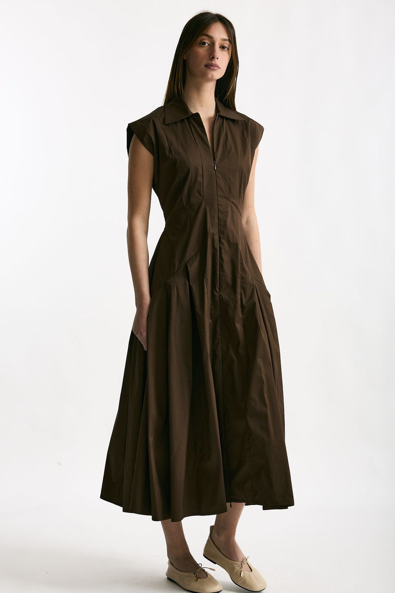 Abito in cotone marrone donna ( p - s ) - 4