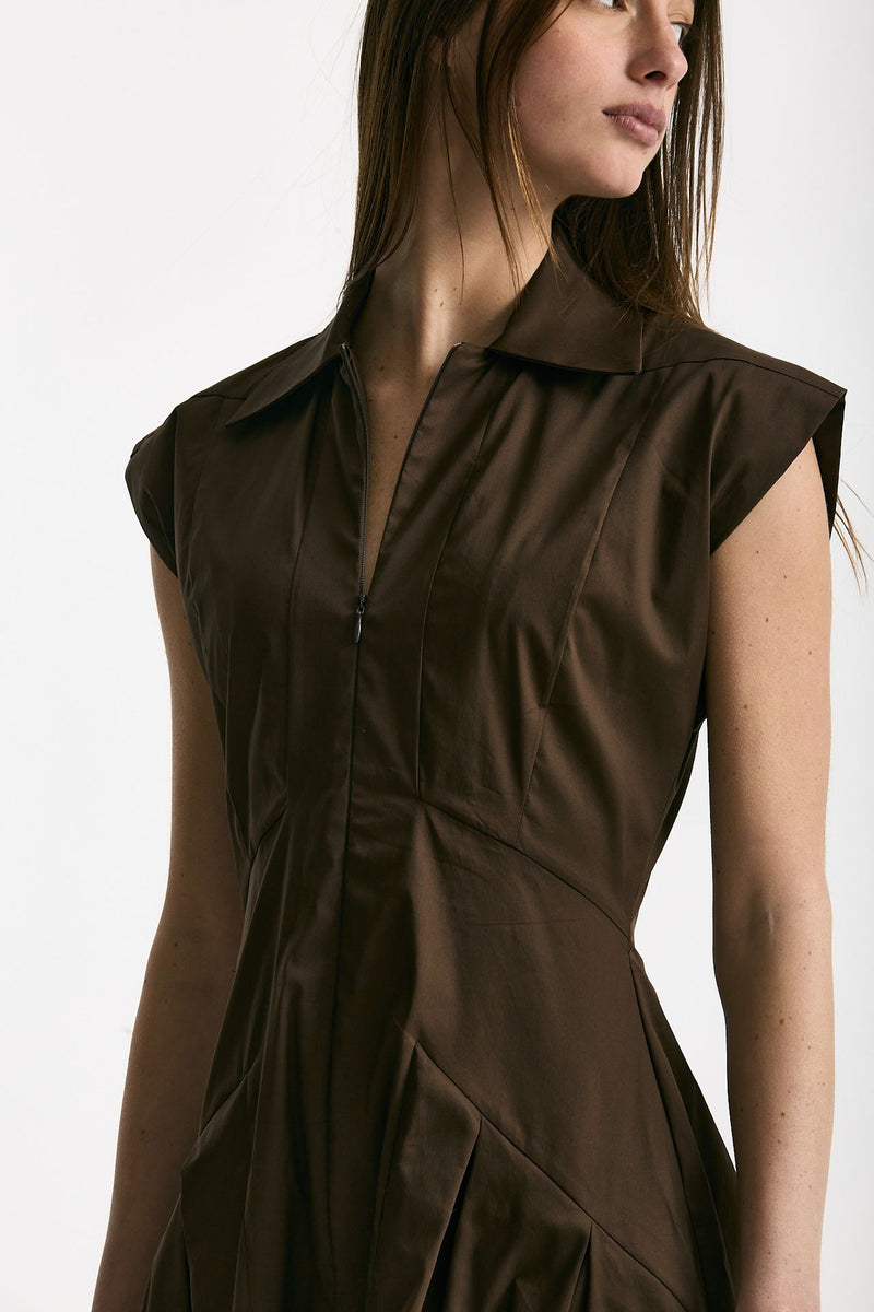 Abito in cotone marrone donna ( p - s ) - 5