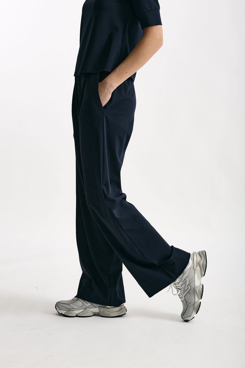 Pantalone fluido blu donna ( p - s ) - 3