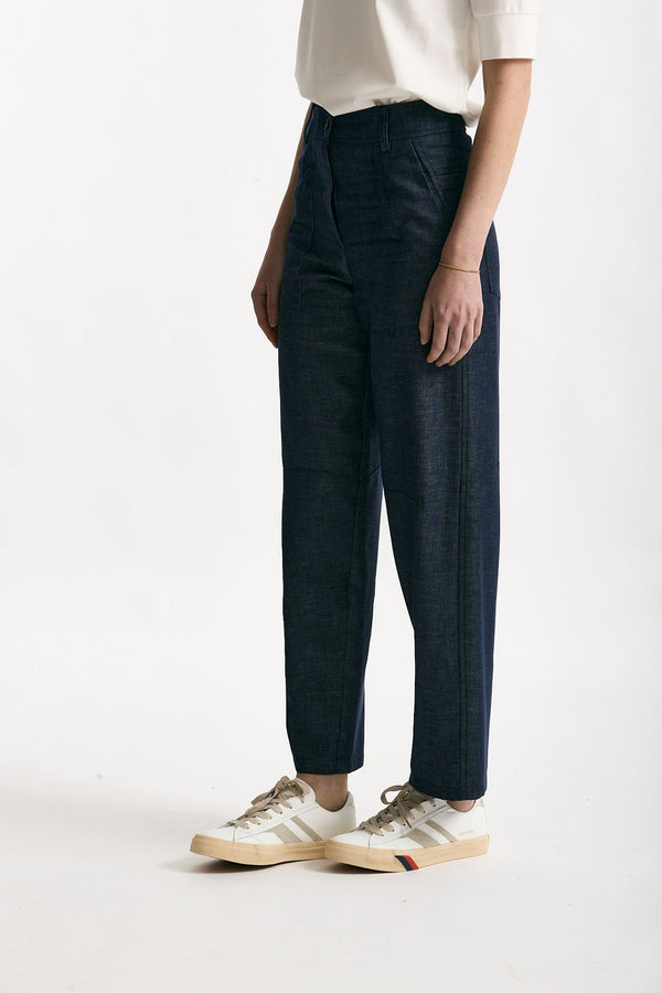 Pantalone effetto denim blu donna ( p - s )