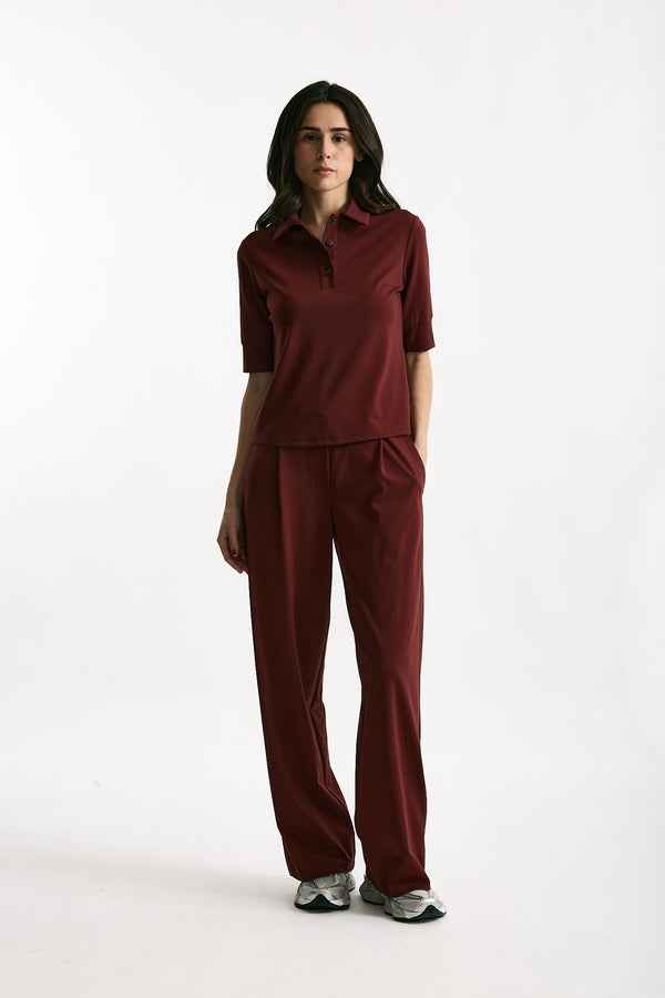 Maglia polo bordeaux donna ( p - s )
