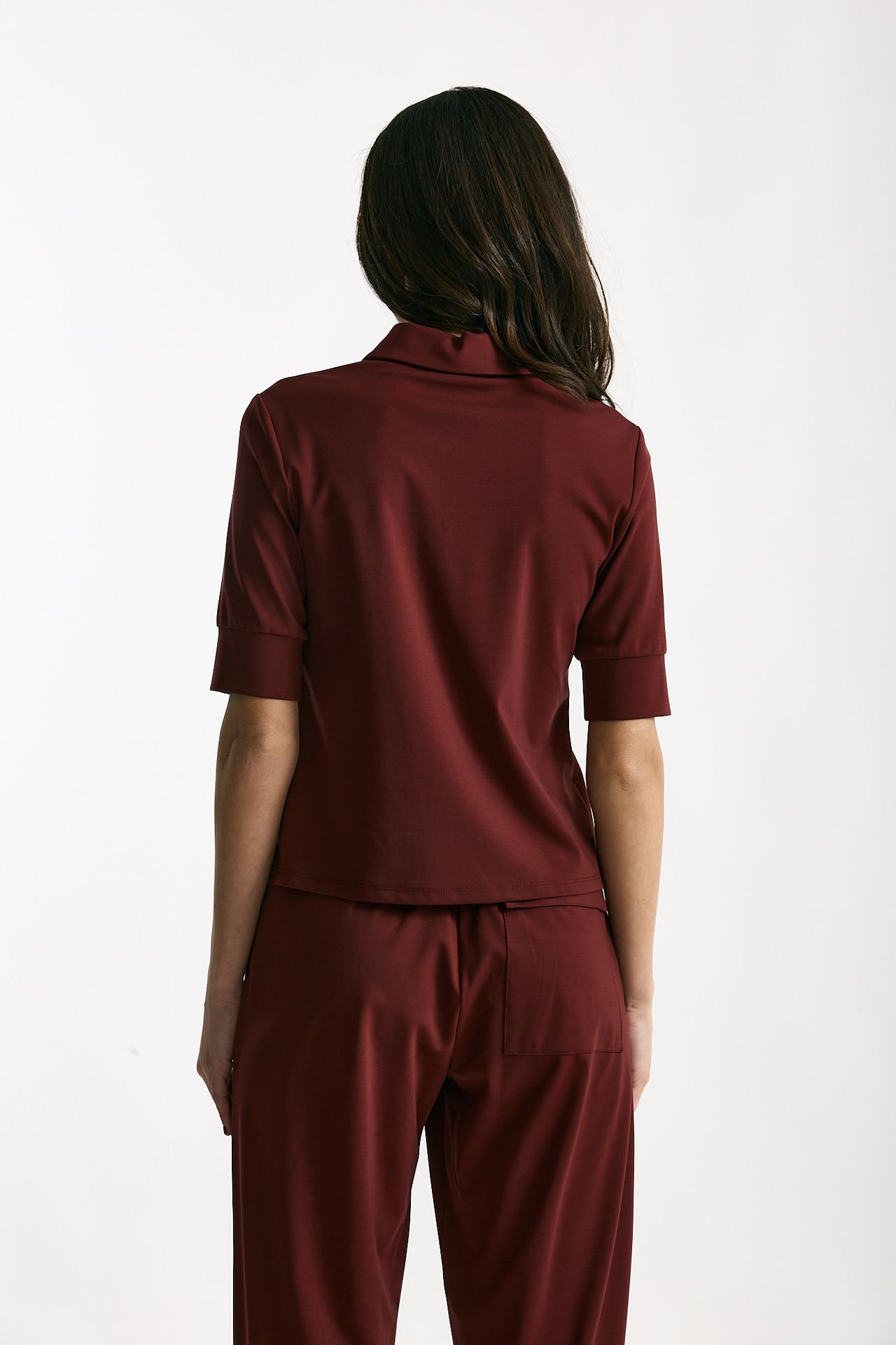 Maglia polo bordeaux donna ( p - s ) - 4