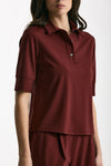 Maglia polo bordeaux donna ( p - s ) - 5
