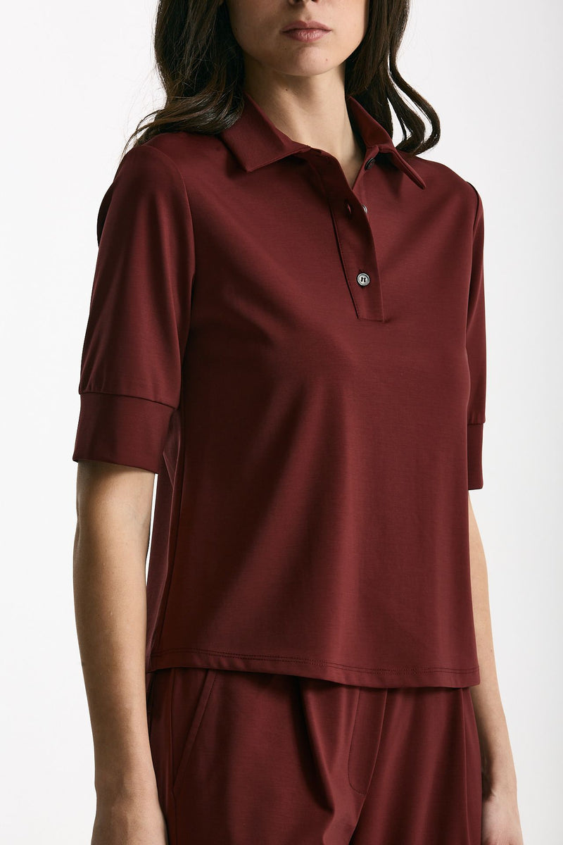 Maglia polo bordeaux donna ( p - s ) - 5