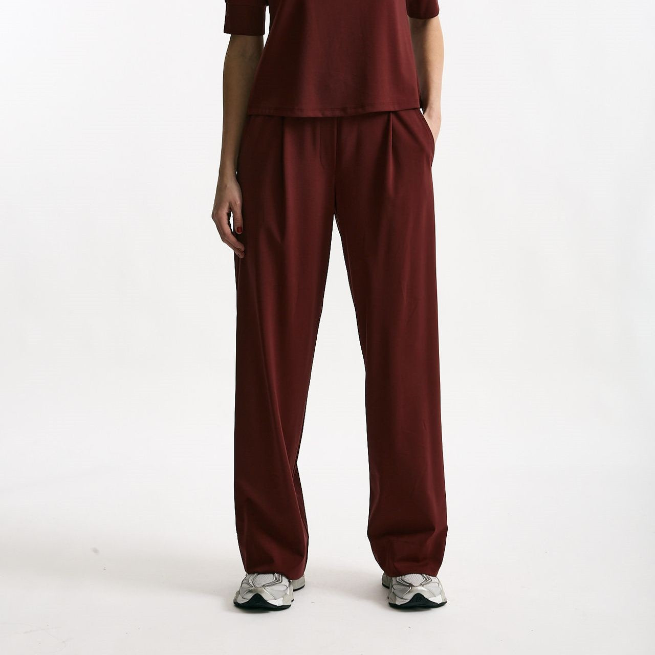 Pantalone fluido bordeaux donna ( p - s ) - 8