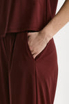 Pantalone fluido bordeaux donna ( p - s ) - 5