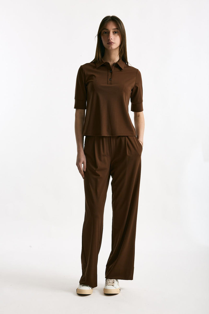 Maglia polo marrone donna ( p - s ) - 1