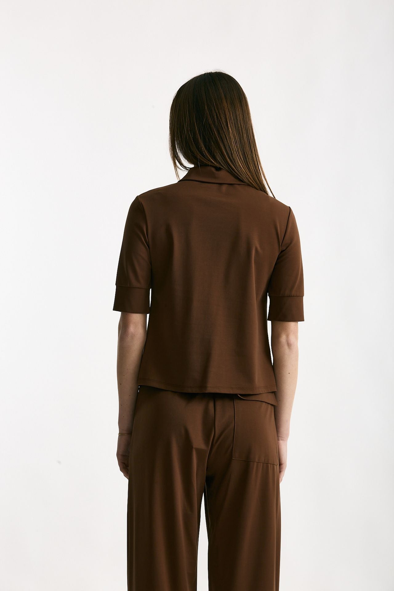 Maglia polo marrone donna ( p - s ) - 4