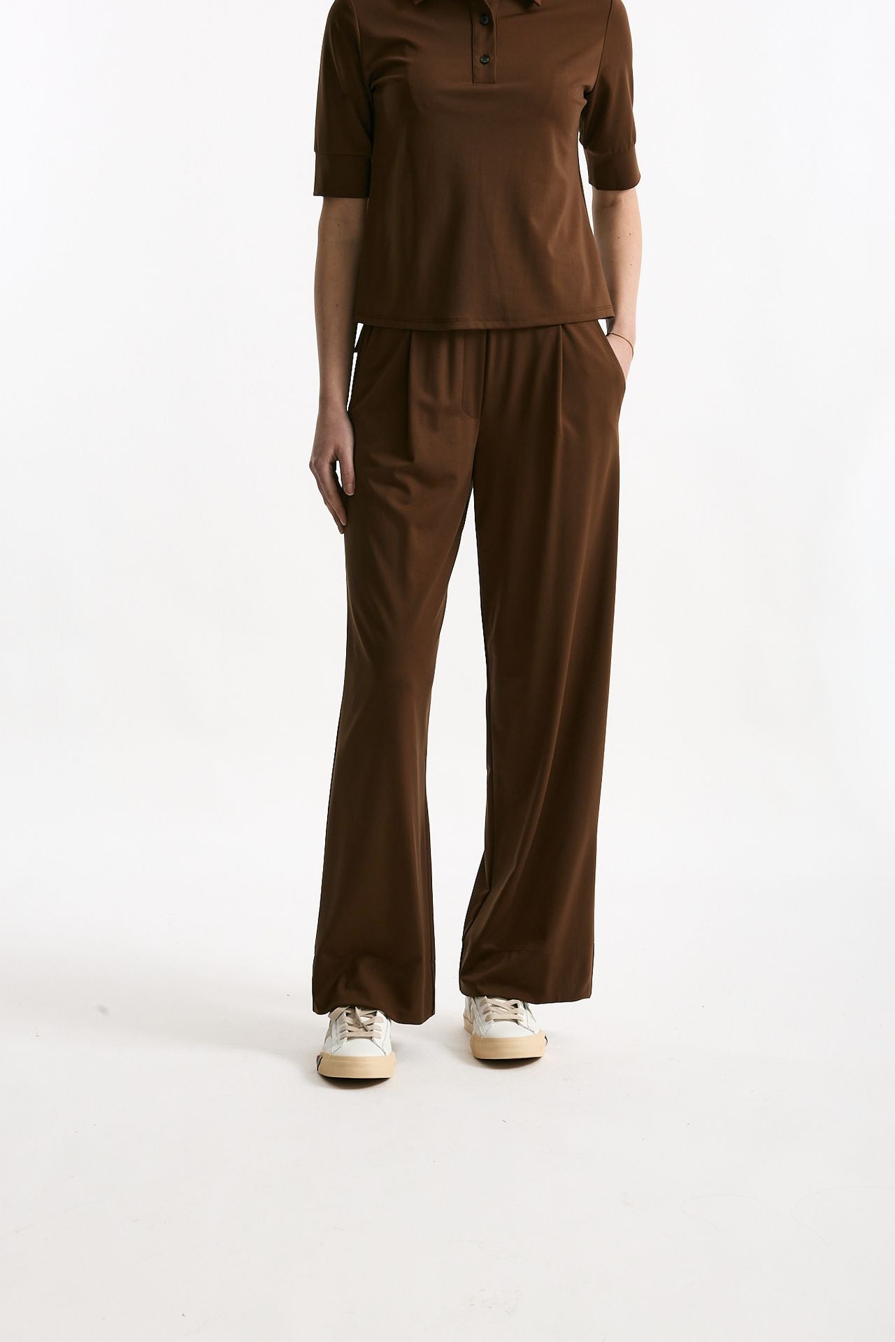 Pantalone fluido marrone donna ( p - s ) - 1