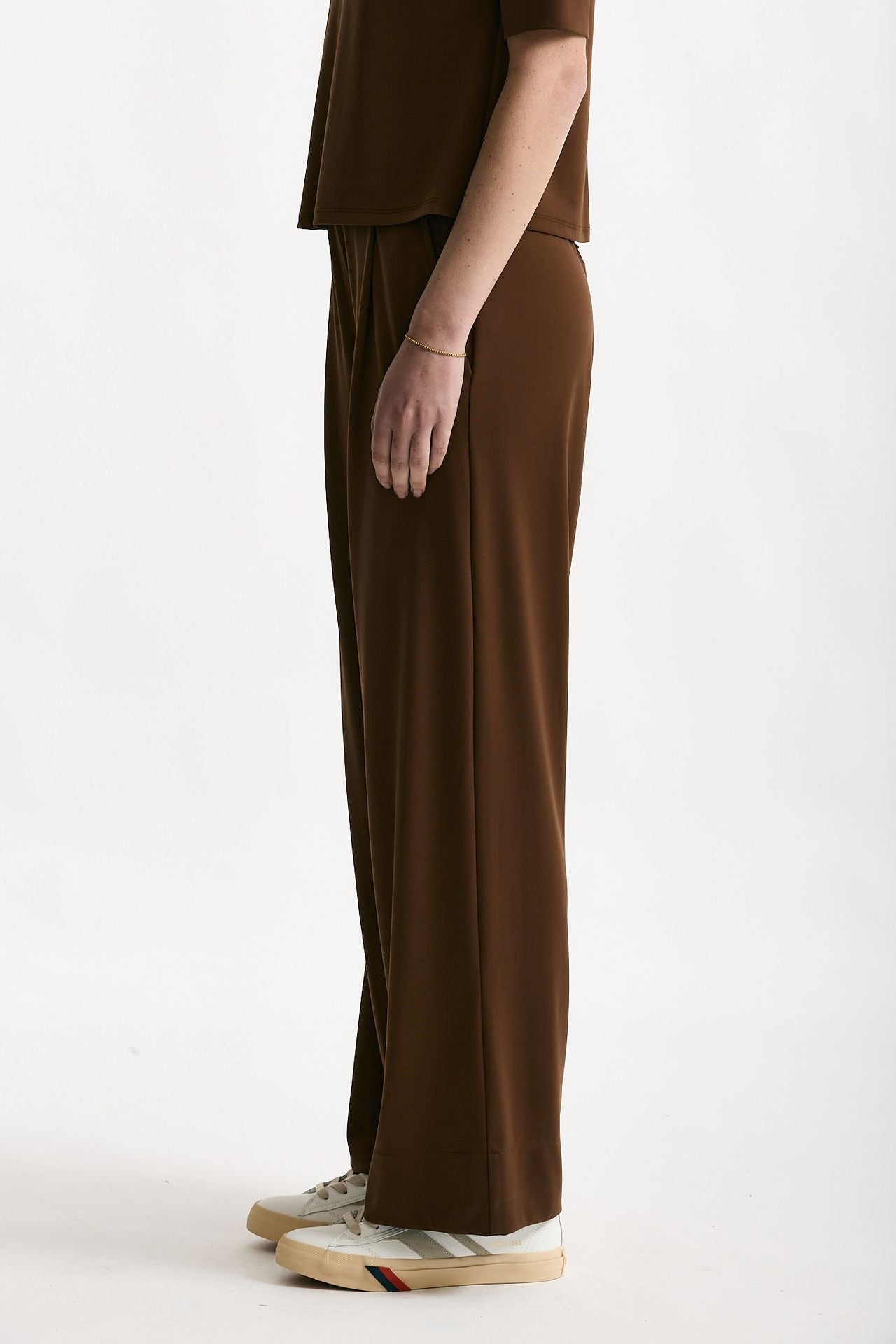 Pantalone fluido marrone donna ( p - s ) - 2