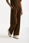 Pantalone fluido marrone donna ( p - s ) - 3