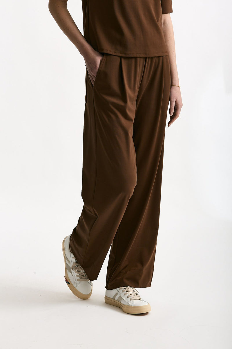 Pantalone fluido marrone donna ( p - s ) - 3