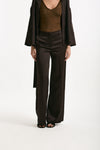Pantalone palazzo Vita alta cioccolato donna ( p - s ) - 1