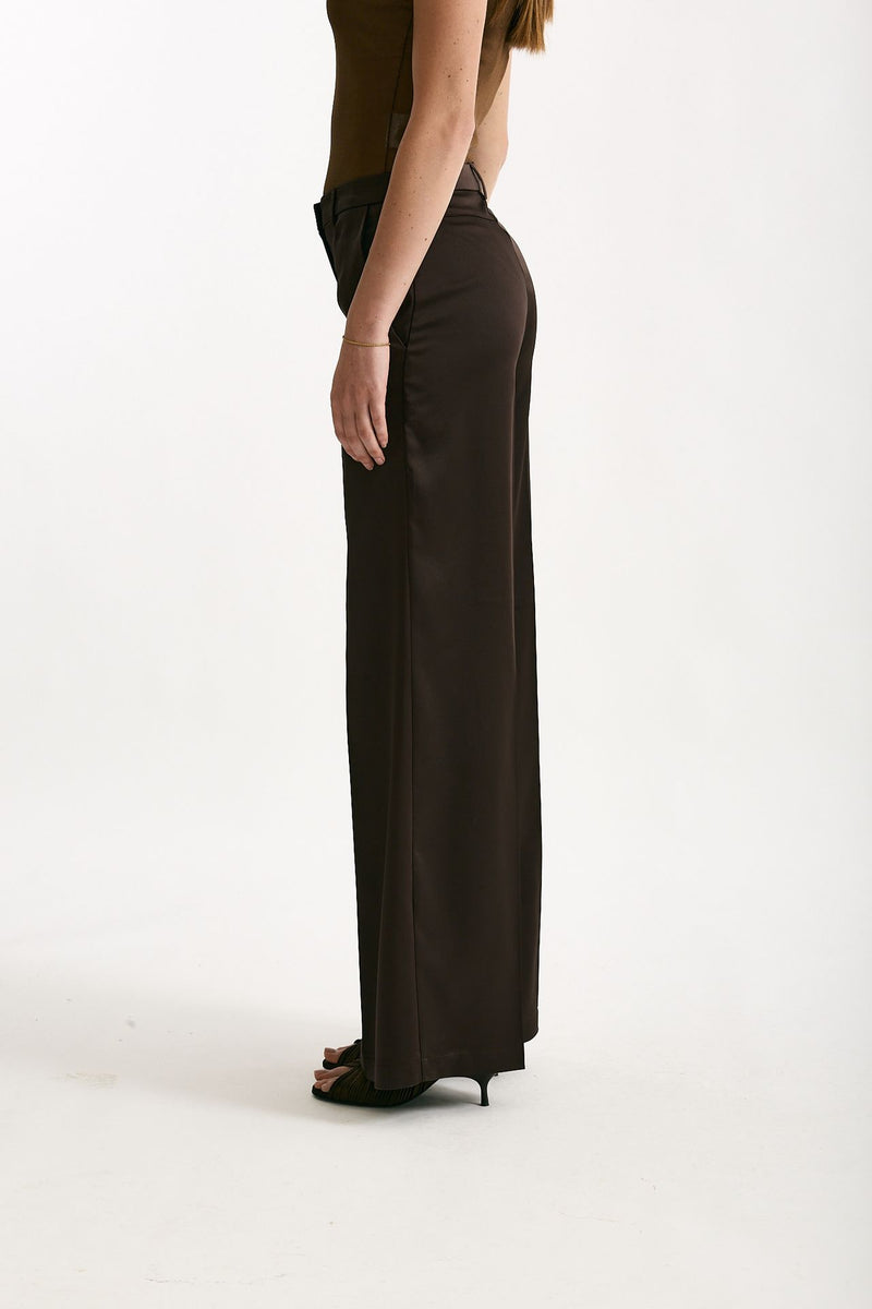 Pantalone palazzo Vita alta cioccolato donna ( p - s ) - 3