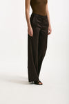 Pantalone palazzo Vita alta cioccolato donna ( p - s ) - 4