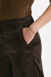 Pantalone palazzo Vita alta cioccolato donna ( p - s ) - 5
