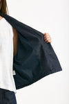 Giubbino in misto lino blu denim donna ( p - s ) - 5