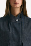 Giubbino in misto lino blu denim donna ( p - s ) - 6