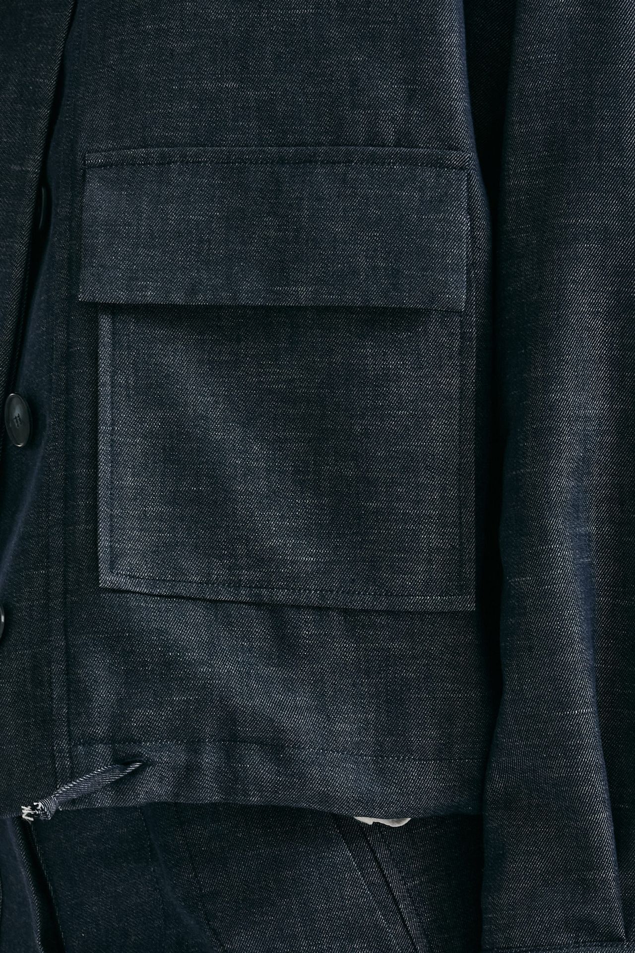 Giubbino in misto lino blu denim donna ( p - s ) - 7