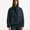 Giubbino in misto lino blu denim donna ( p - s ) - 8