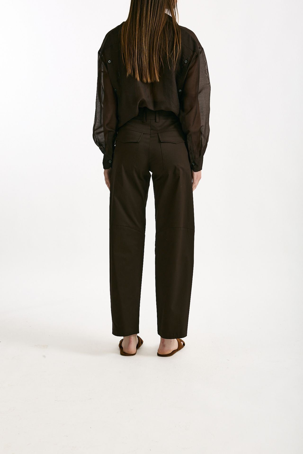 Pantalone in cotone cioccolato donna ( p - s ) - 3