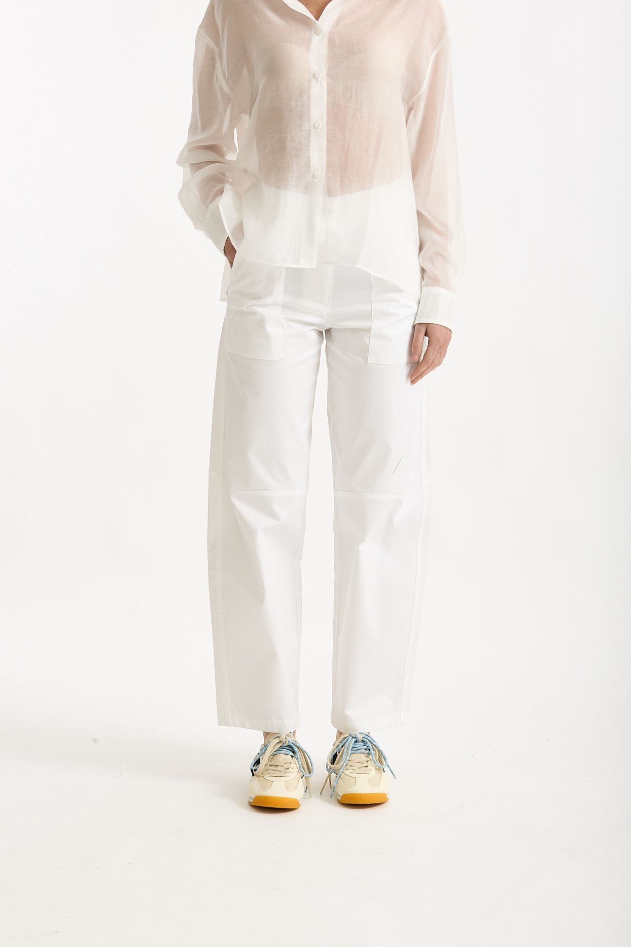 Pantalone in cotone bianco donna ( p - s ) - 1