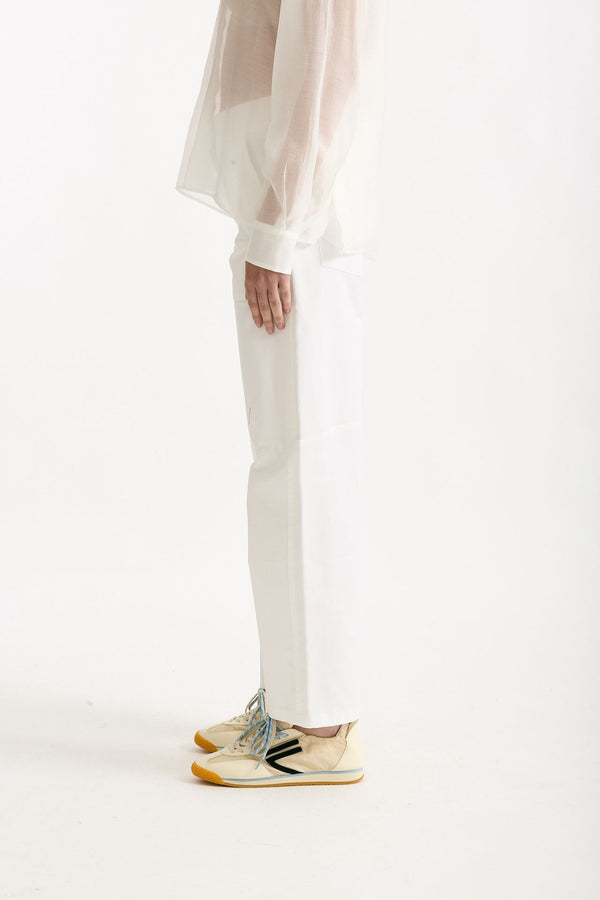 Pantalone in cotone bianco donna ( p - s )