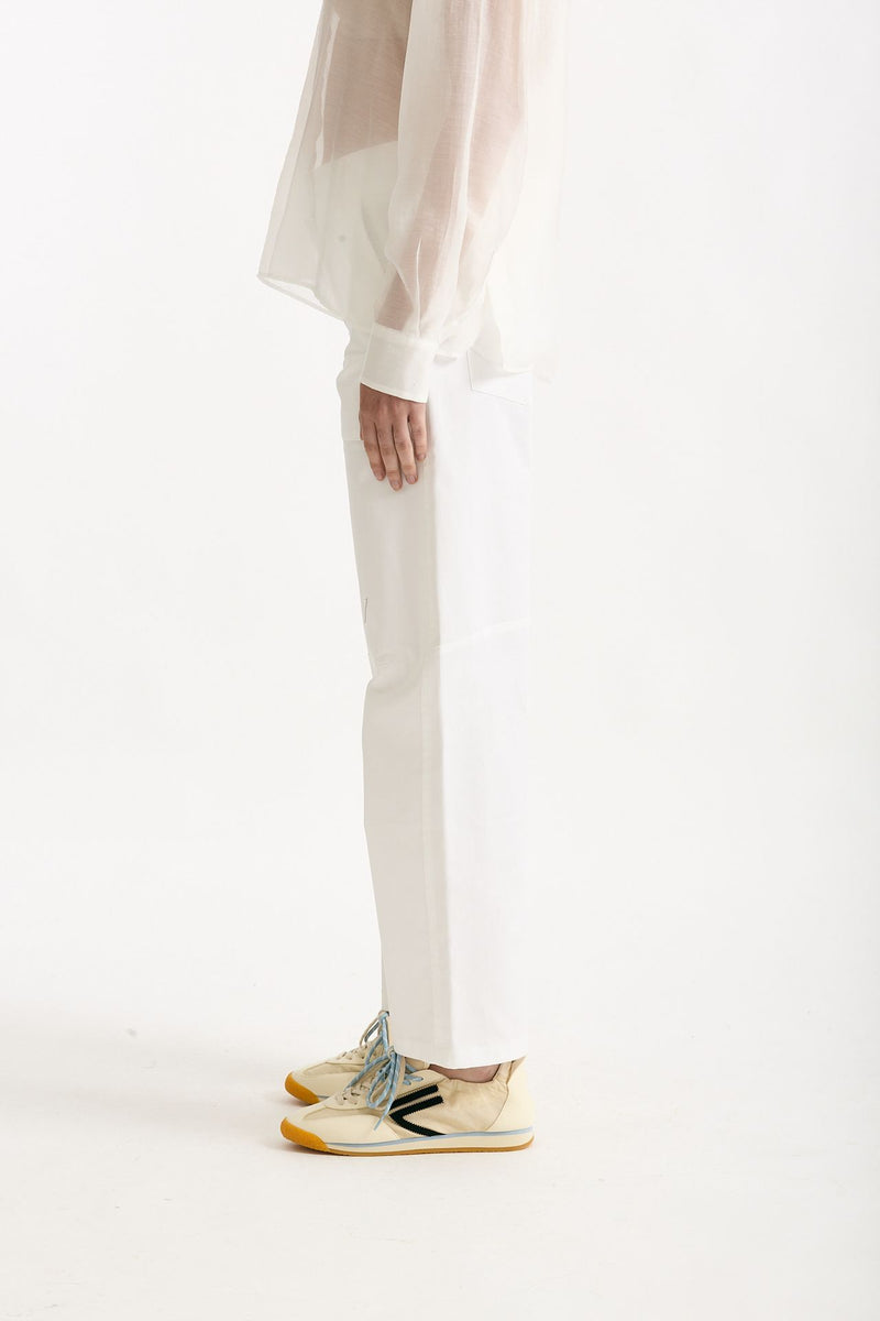 Pantalone in cotone bianco donna ( p - s ) - 2