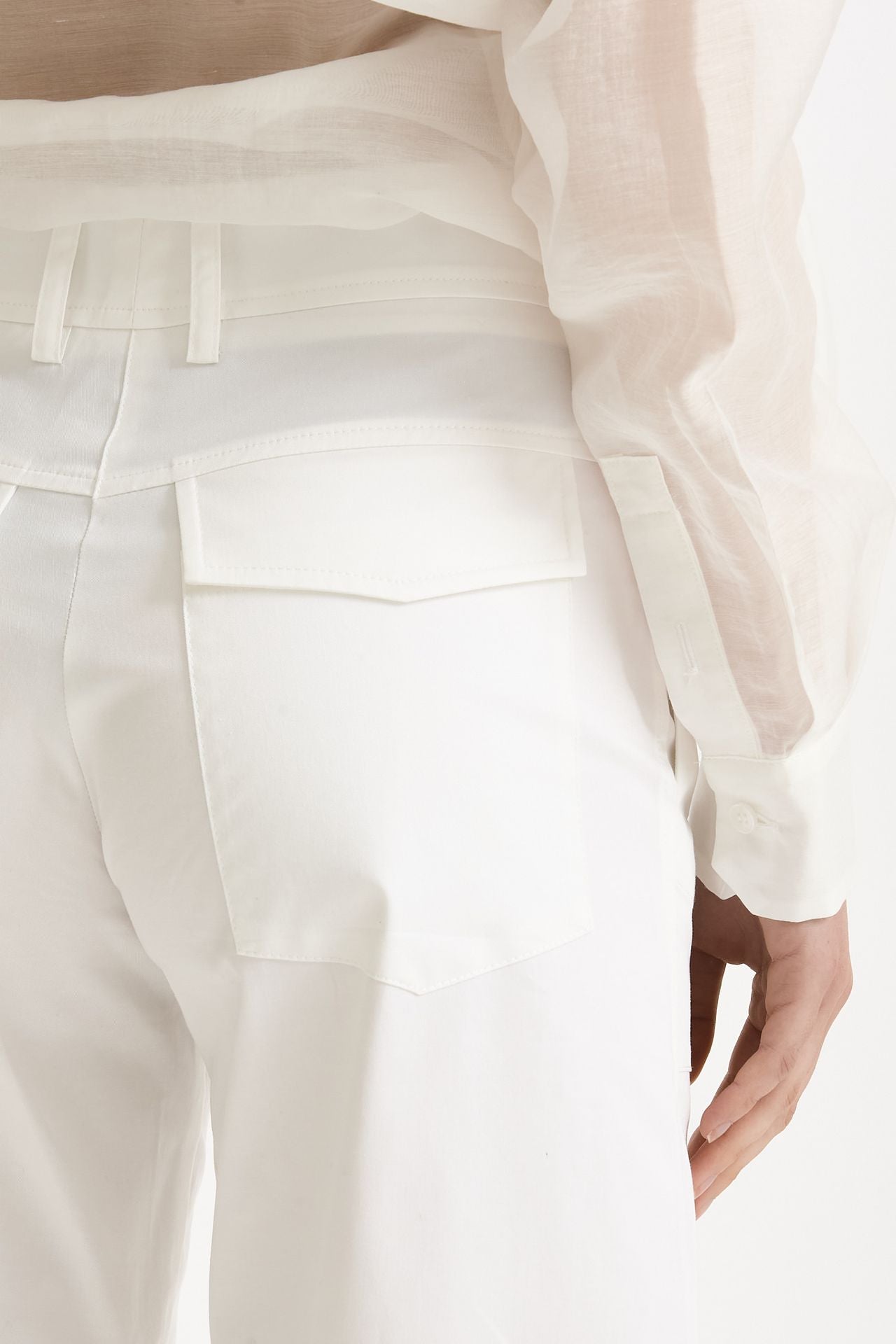 Pantalone in cotone bianco donna ( p - s ) - 6