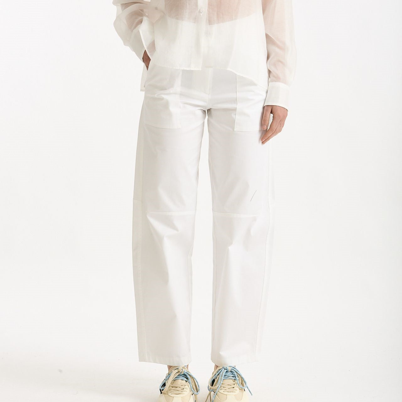 Pantalone in cotone bianco donna ( p - s ) - 7