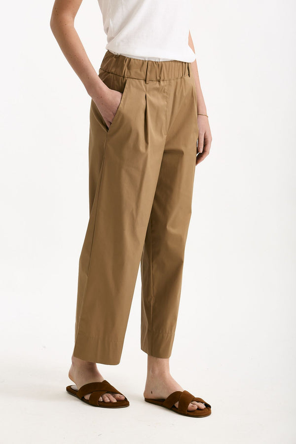 Pantalone in cotone cammello donna ( p - s )