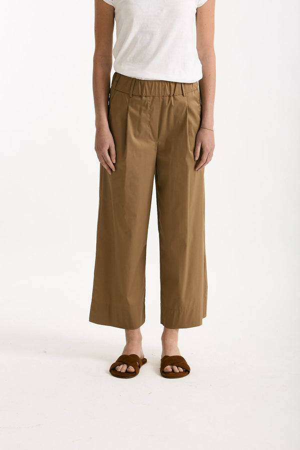 Pantalone in cotone cammello donna ( p - s )