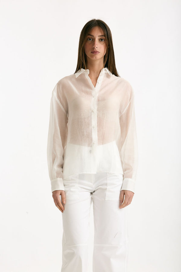 Camicia in mussola bianco donna ( p - s )