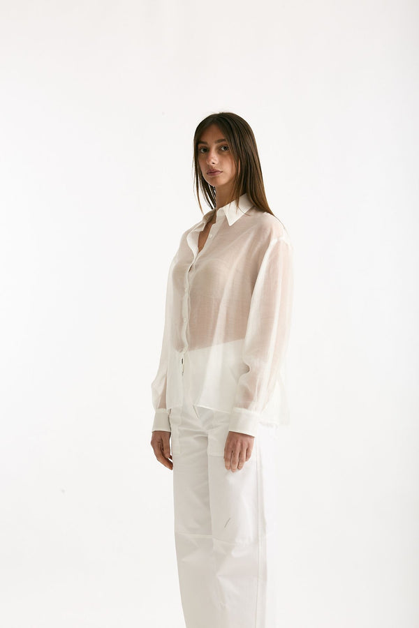 Camicia in mussola bianco donna ( p - s )