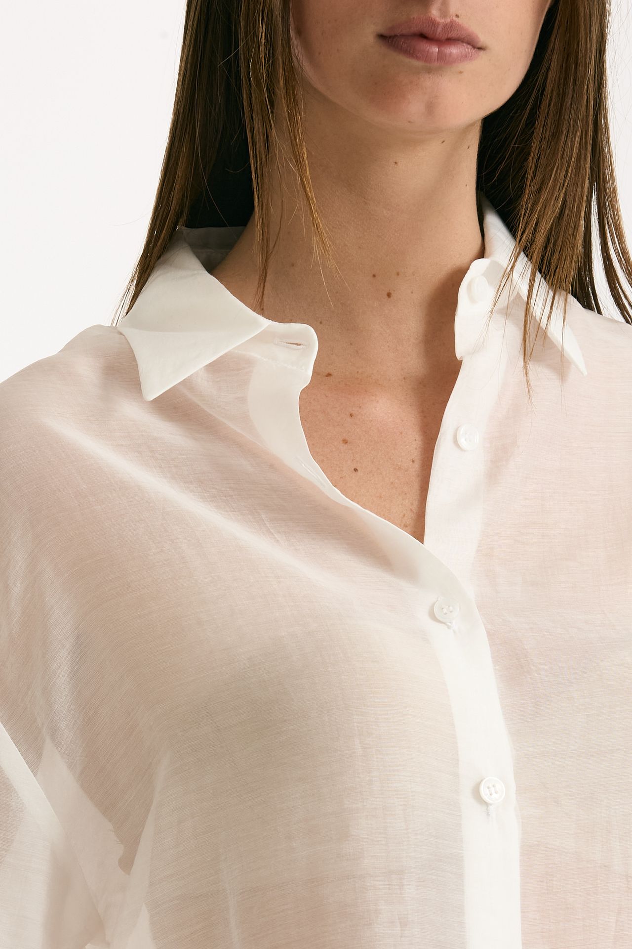 Camicia in mussola bianco donna ( p - s ) - 5