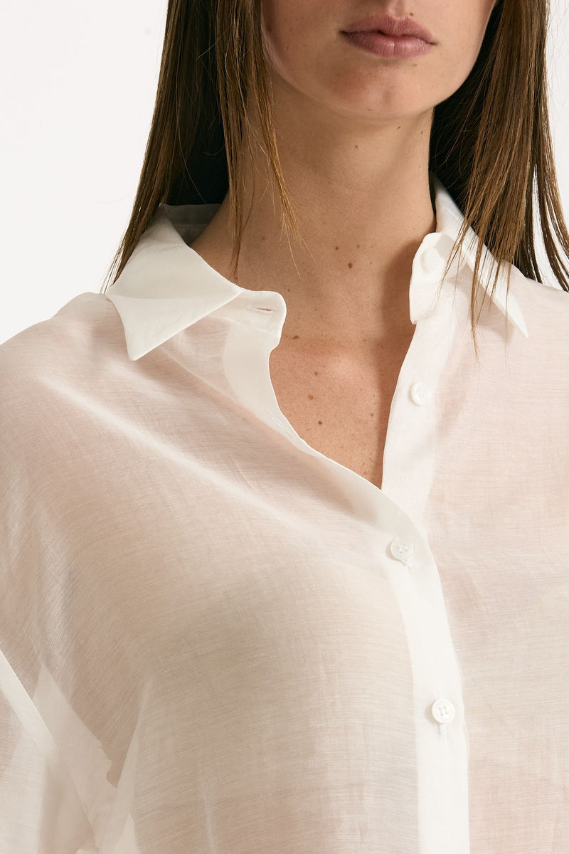 Camicia in mussola bianco donna ( p - s ) - 5