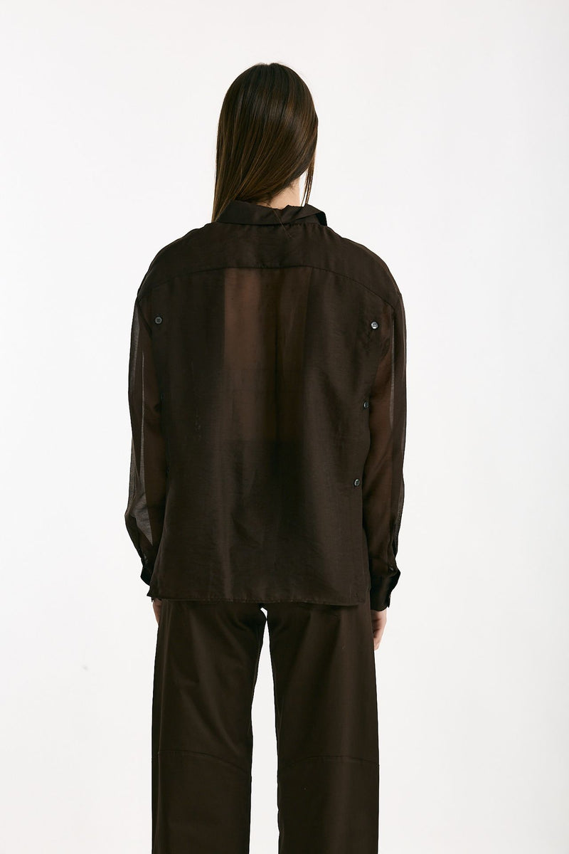 Camicia in mussola cioccolato donna ( p - s ) - 5