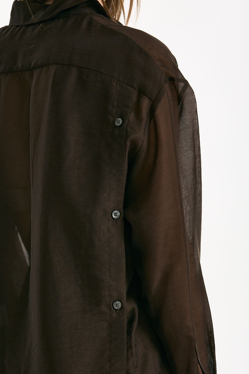 Camicia in mussola cioccolato donna ( p - s ) - 6