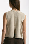 Gilet in maglia beige donna Scaglione - 3