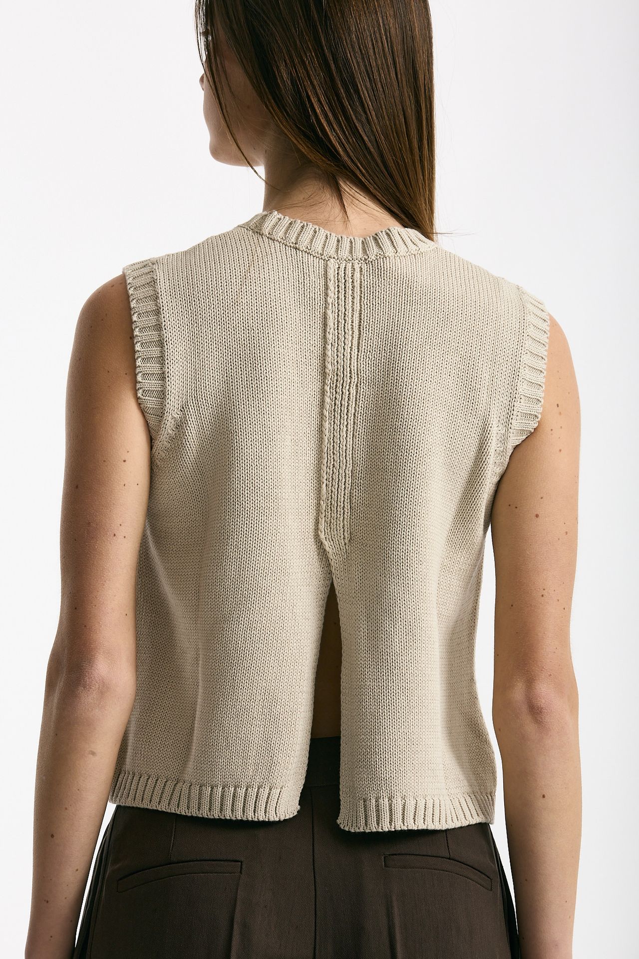 Gilet in maglia beige donna Scaglione - 3