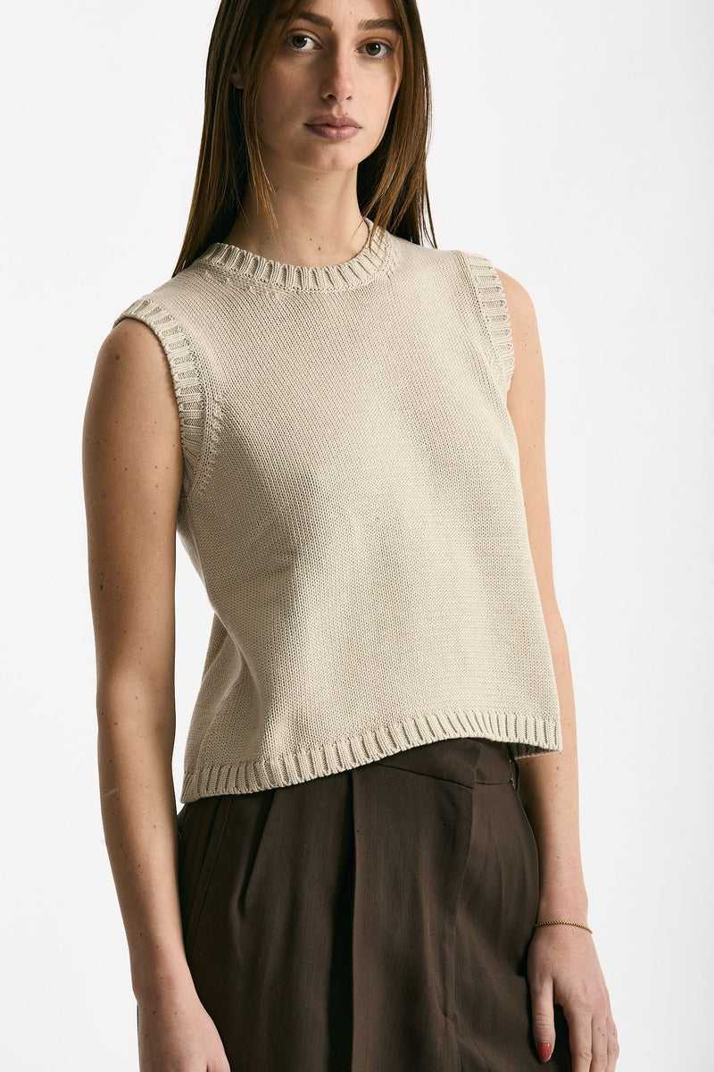 Gilet in maglia beige donna Scaglione - 4
