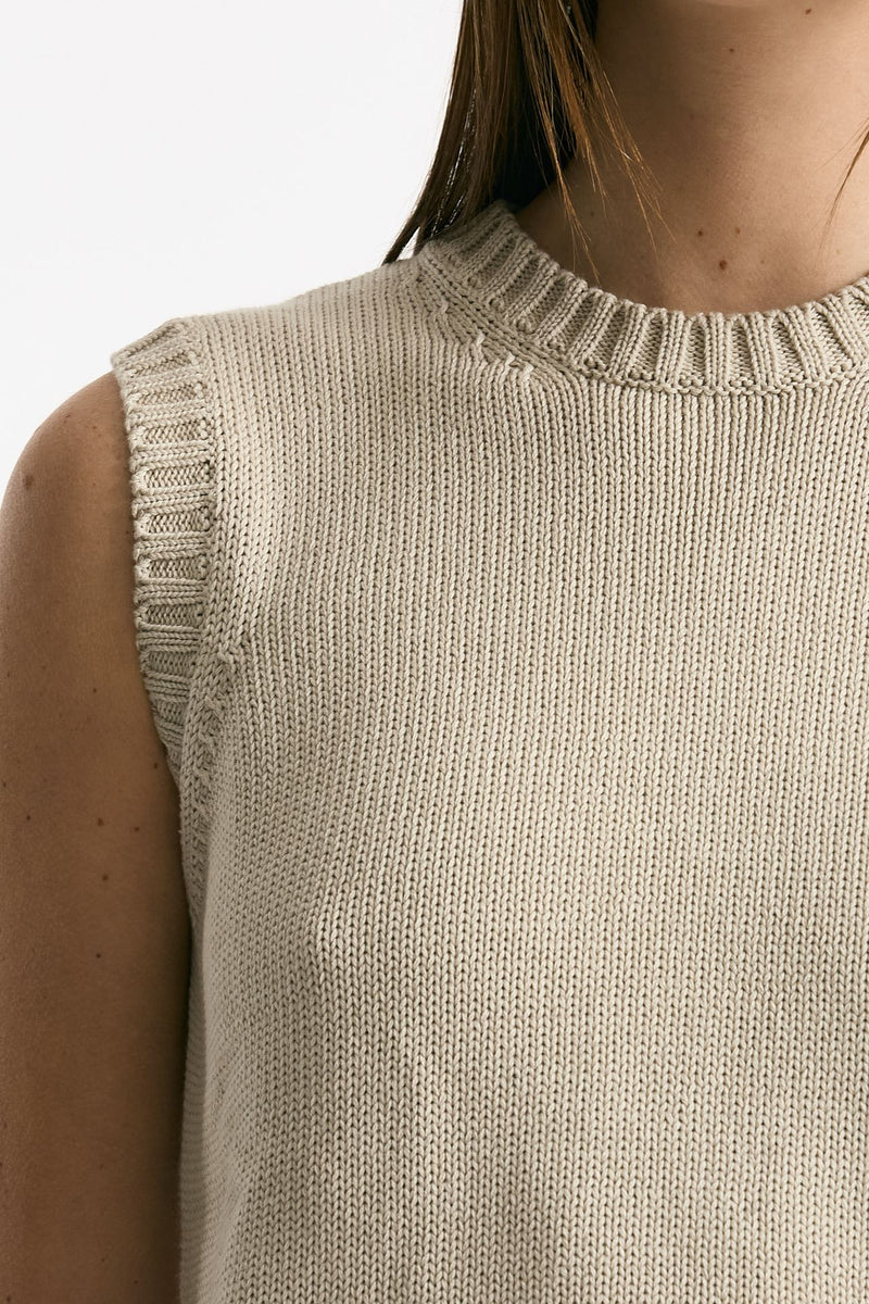 Gilet in maglia beige donna Scaglione - 5