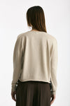 Maglia scollo V in cotone beige donna Scaglione - 2