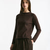 Maglia in cotone light marrone donna Scaglione - 5