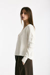 Maglia scollo a v in cotone bianco donna Scaglione - 2
